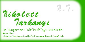 nikolett tarkanyi business card